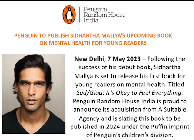 Penguin to Publish Sidhartha Mallya’s Upcoming Book on Mental Health for Young Readers
